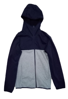 Hooded Jacket In Grey And Blue
